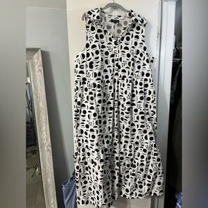Rachel Zoe White and Black Geometric Dress